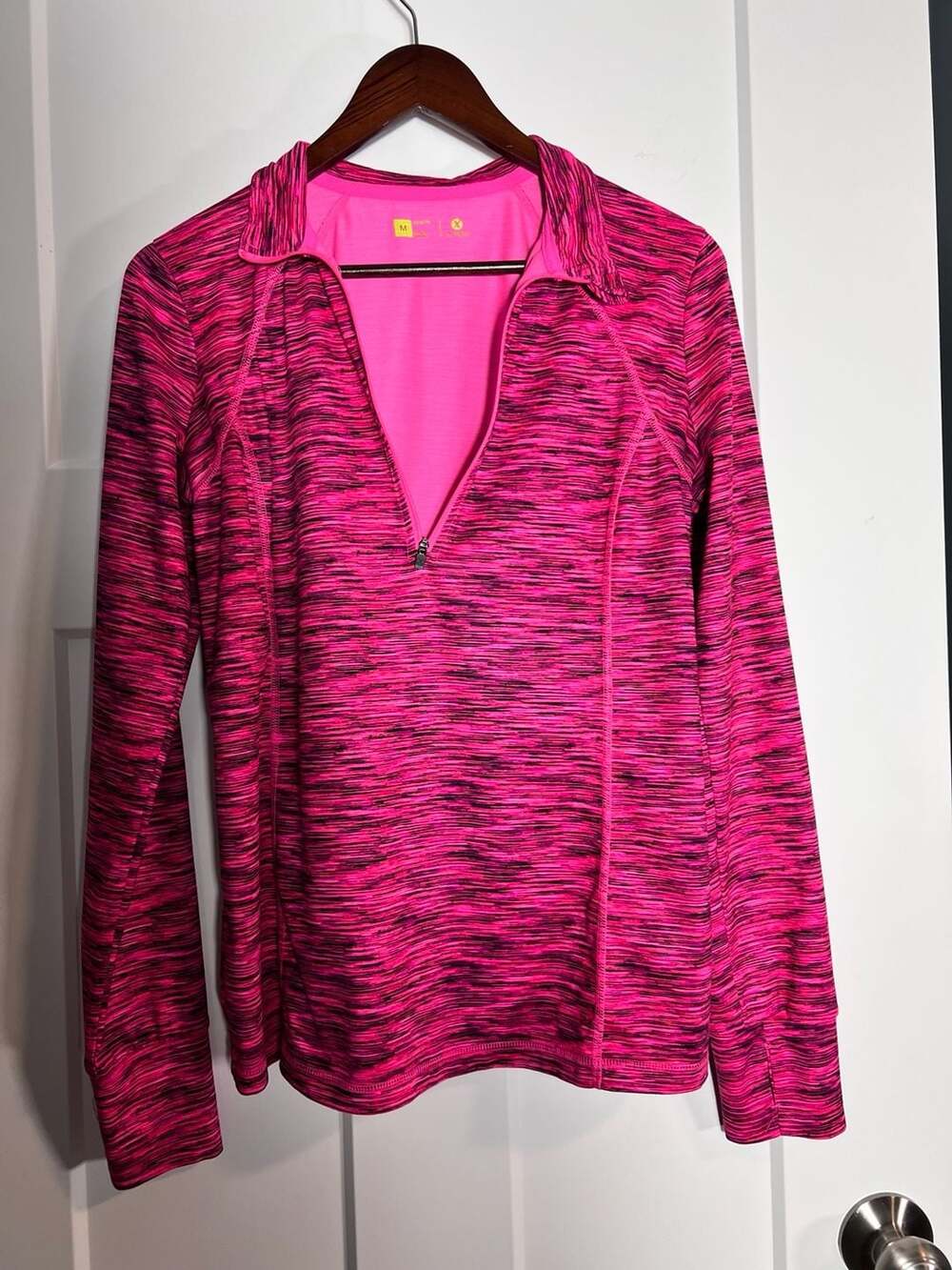 Xersion Long Sleeve Pink Neon Long Sleeve Workout Top Medium